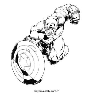 Captain America boyama sayfası – boyama çalışması, yaratıcılığı geliştirir