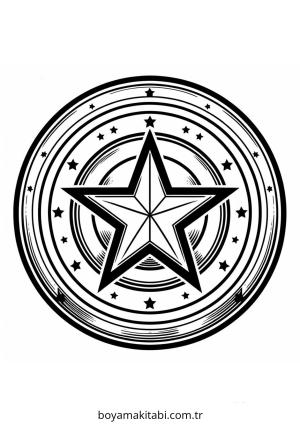 Captain America boyama sayfası – sevimli karakter, sanatsal çalışma