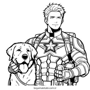 Captain America boyama sayfası – yaratıcılığı geliştirir, keyifli zaman
