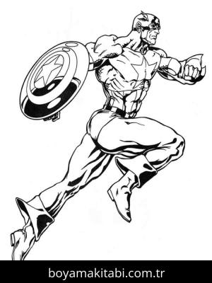 Captain America boyama sayfası – yaratıcılık, eğlenceli etkinlik
