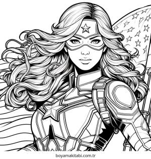 Captain America boyama sayfası – okul öncesi, evde etkinlik