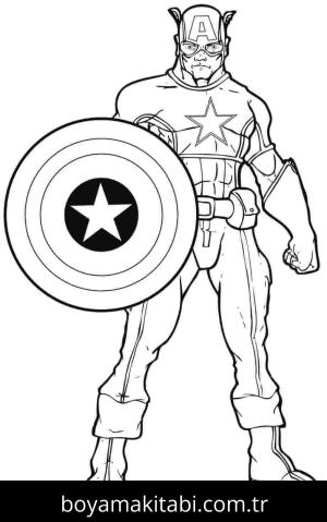 Captain America boyama sayfası – keyifli zaman, renkli çizimler