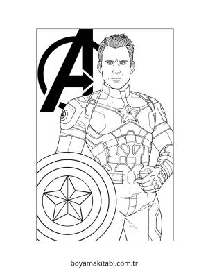 Captain America boyama sayfası – evde etkinlik, ücretsiz yazdır