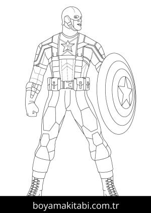 Captain America boyama sayfası – boyama çalışması, yaratıcılığı geliştirir