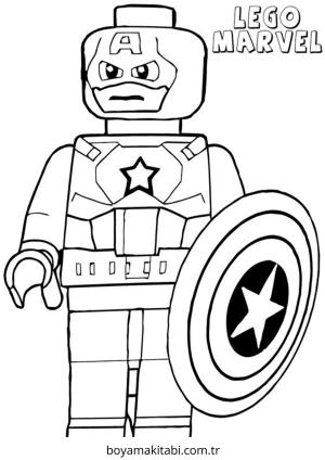 Captain America boyama sayfası – çocuk aktivitesi, PDF indir