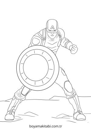Captain America boyama sayfası – çocuklar için, çizgi film temalı