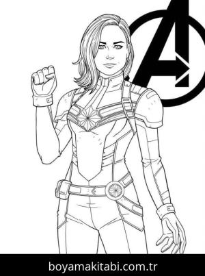 Captain Marvel boyama sayfası – yaratıcılığı geliştirir, keyifli zaman