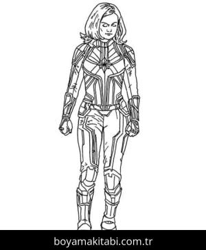 Captain Marvel boyama sayfası – ücretsiz yazdır, boyama etkinliği