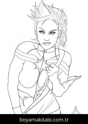 Captain Marvel boyama sayfası – okul öncesi, evde etkinlik