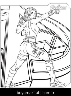 Captain Marvel boyama sayfası – sanatsal çalışma, çocuklar için