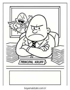 Captain Underpants boyama sayfası – boyama çalışması, yaratıcılığı geliştirir