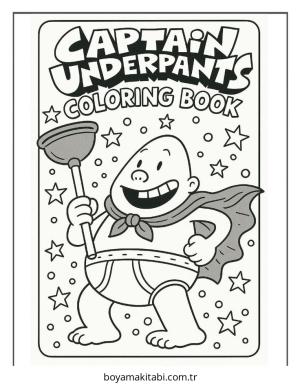 Captain Underpants boyama sayfası – boyama etkinliği, çocuk aktivitesi