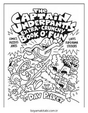 Captain Underpants boyama sayfası – sevimli karakter, sanatsal çalışma