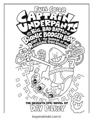 Captain Underpants boyama sayfası – kolay boyama, eğitici aktivite