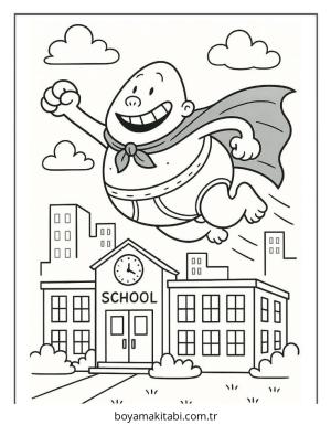 Captain Underpants boyama sayfası – yaratıcılığı geliştirir, keyifli zaman