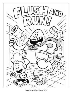 Captain Underpants boyama sayfası – ücretsiz yazdır, boyama etkinliği