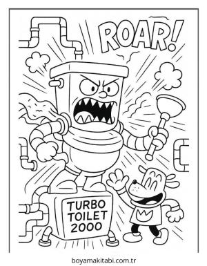 Captain Underpants boyama sayfası – PDF indir, sevimli karakter