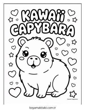 Capybara boyama sayfası – kolay boyama, eğitici aktivite