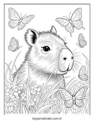 Capybara boyama sayfası – boyama çalışması, yaratıcılığı geliştirir