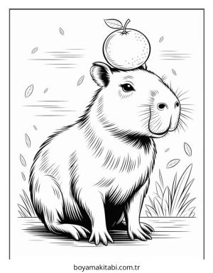 Capybara boyama sayfası – PDF indir, sevimli karakter