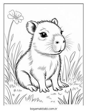 Capybara boyama sayfası – yaratıcılığı geliştirir, keyifli zaman