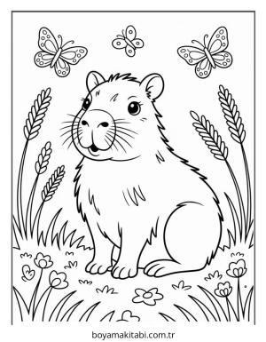 Capybara boyama sayfası – evde etkinlik, ücretsiz yazdır