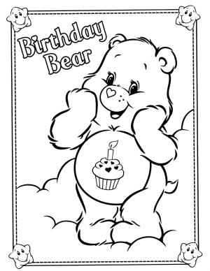 Care Bear boyama sayfası,  coloring page, Doğum Günü Ayısı, 