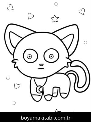 Catnap boyama sayfası – sevimli karakter, sanatsal çalışma