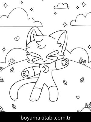 Catnap boyama sayfası – çizgi film temalı, basit çizim