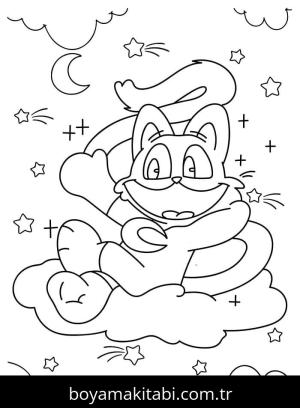 Catnap boyama sayfası – PDF indir, sevimli karakter