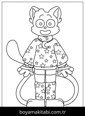 Catnap boyama sayfası – sanatsal çalışma, çocuklar için