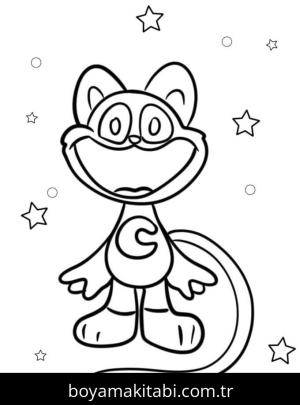 Catnap boyama sayfası – kolay boyama, eğitici aktivite