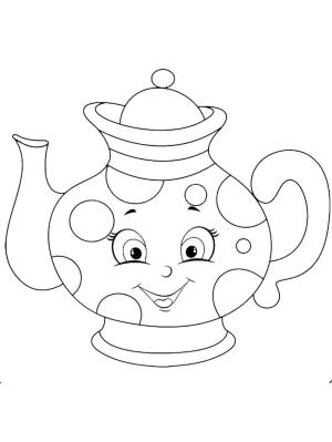 Çaydanlık boyama sayfası,  coloring page, Çaydanlık Sevimli, 