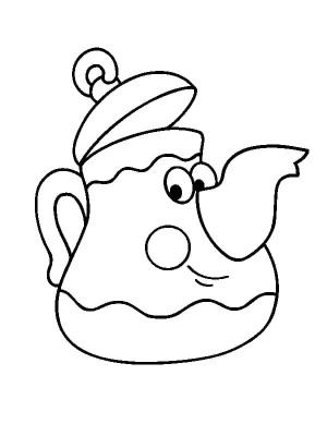 Çaydanlık boyama sayfası,  coloring page, Mutlu Çaydanlık Çiz, 