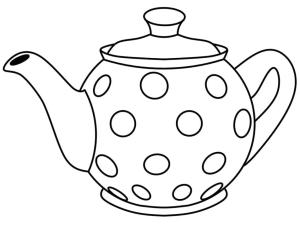 Çaydanlık boyama sayfası,  coloring page, Çaydanlık Polka Dot’u çiz, 