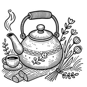 Çaydanlık boyama sayfası,  coloring page, Çaydanlık 1, 