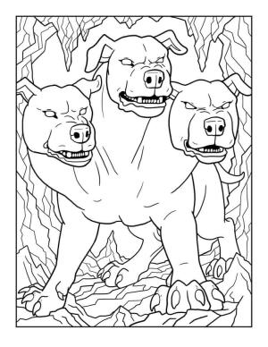 Cerberus boyama sayfası,  coloring page, Cerberus Efsanesi, 