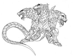 Cerberus boyama sayfası,  coloring page, Cerberus Yetişkin, 