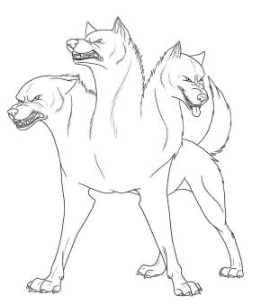 Cerberus boyama sayfası,  coloring page, Kızgın Cerberus, 