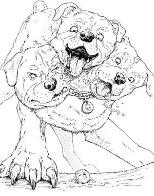 Cerberus boyama sayfası,  coloring page, Dev Cerberus, 