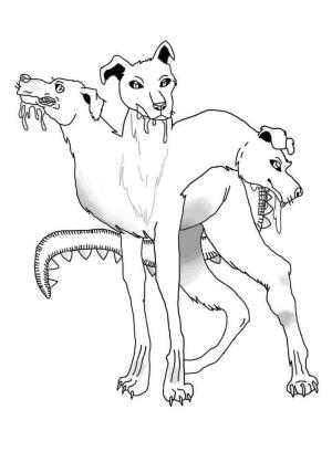 Cerberus boyama sayfası,  coloring page, Üç Başlı Köpek Cerberus, 