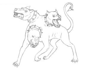 Cerberus boyama sayfası,  coloring page, Cerberus Fantezi, 