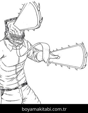 Chainsaw Man boyama sayfası – yaratıcılık, eğlenceli etkinlik
