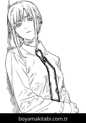 Chainsaw Man boyama sayfası – okul öncesi, evde etkinlik