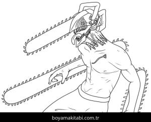 Chainsaw Man boyama sayfası – yaratıcılığı geliştirir, keyifli zaman