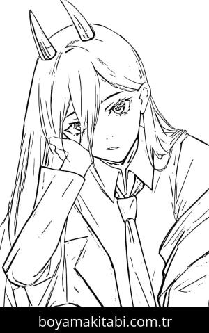 Chainsaw Man boyama sayfası – evde etkinlik, ücretsiz yazdır