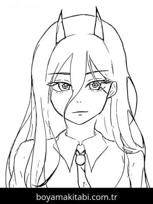 Chainsaw Man boyama sayfası – keyifli zaman, renkli çizimler
