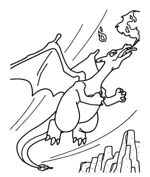 Charizard boyama sayfası,  coloring page, ücretsiz Yazdırılabilir Charizard Pokemon Boyama Sayfaları, 