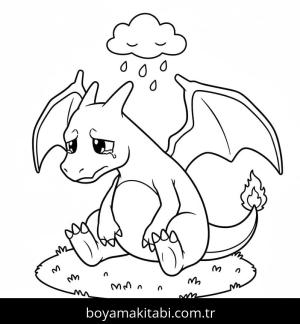 Charizard boyama sayfası – sevimli karakter, sanatsal çalışma