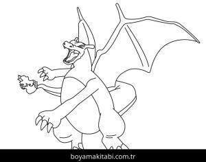 Charizard boyama sayfası – yaratıcılığı geliştirir, keyifli zaman